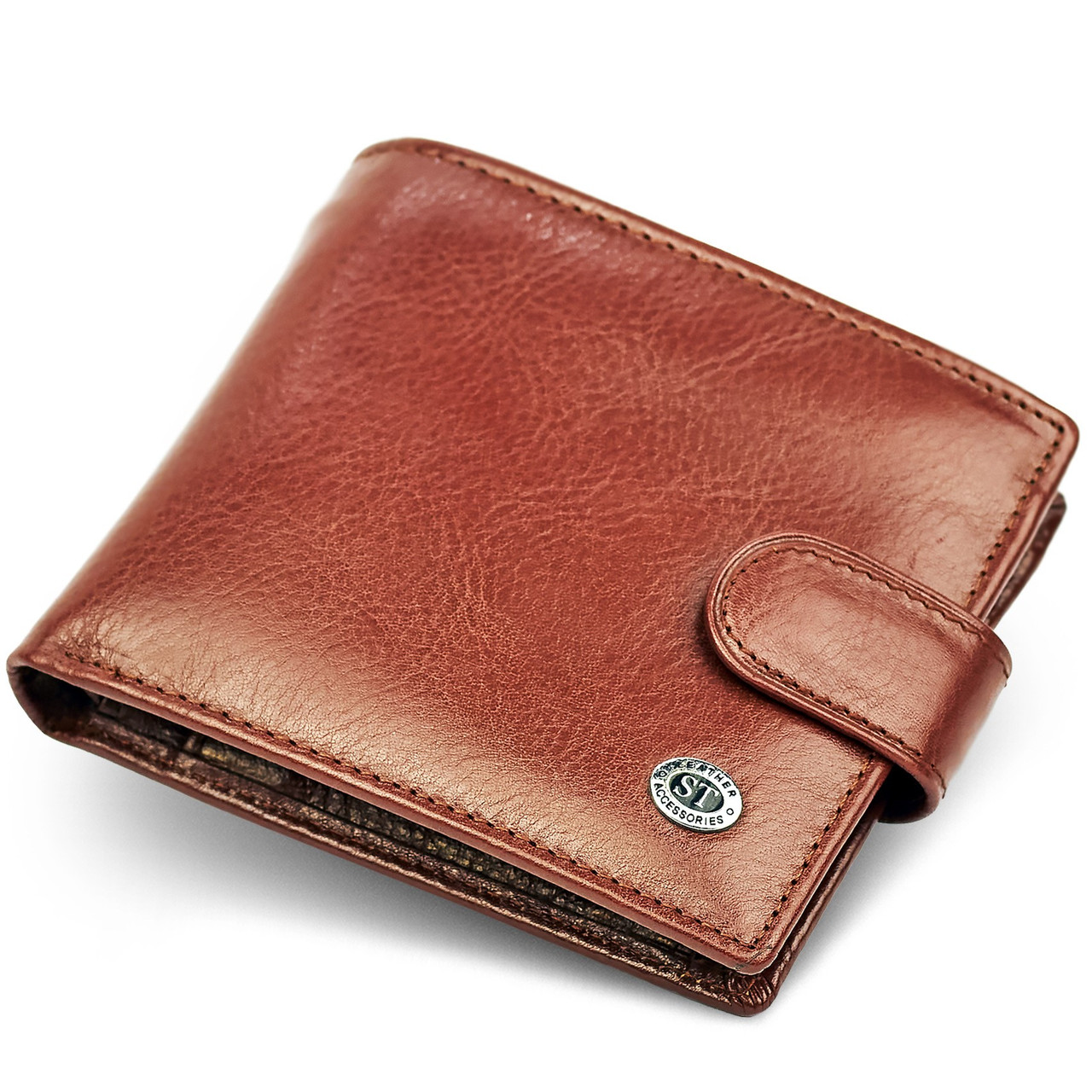 Чоловічий портмоне з натуральної шкіри ST Leather B104 Коричневий