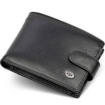 Класичне чоловіче портмоне з натуральної шкіри ST Leather ST102 Чорний
