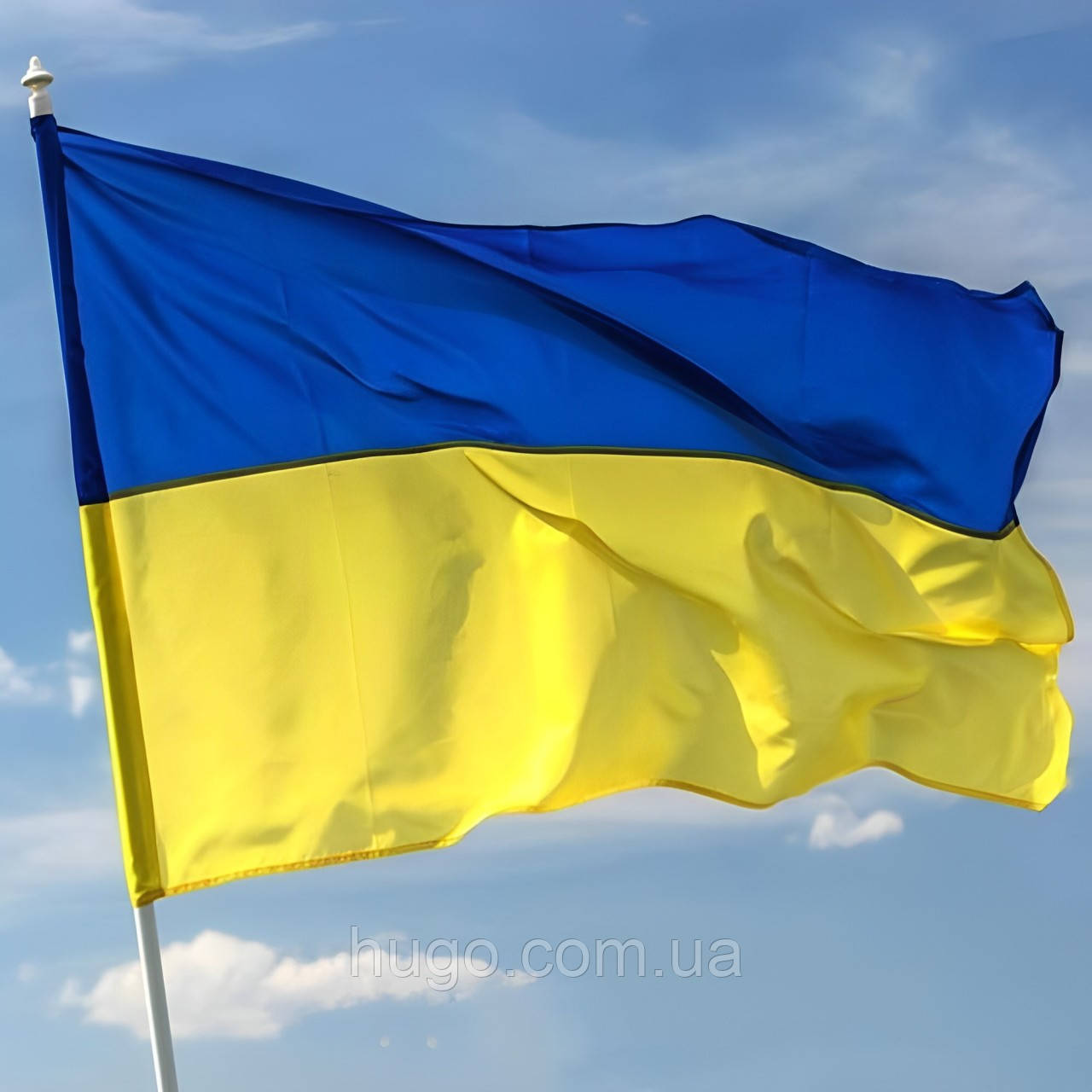 Прапор України тканинний 135х90 см, Синьо-жовтий / Великий прапор України на стіну або держак
