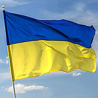 Флаг Украины тканевый 135х90 см, Сине-желтый / Большой флаг Украины на стену или древко