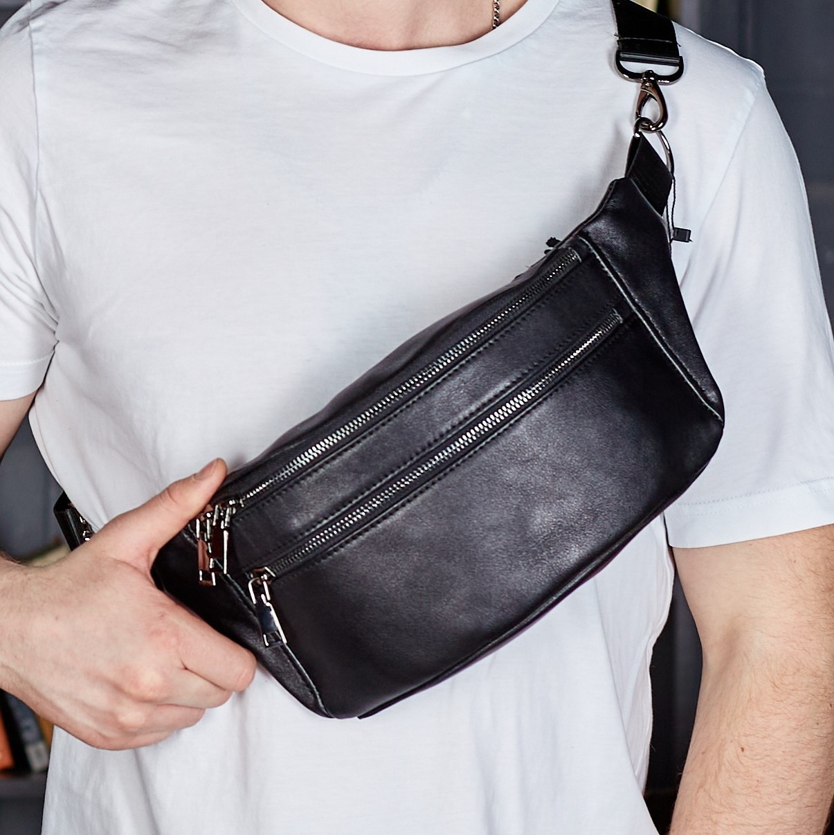 Чоловіча бананка із натуральної шкіри TD-21132, фото 1