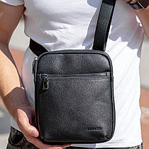 Стильна чоловіча шкіряна сумка через плече в чорному кольорі BEXHILL BX-29011