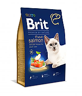 Сухой корм Брит Brit Premium by Nature Cat Adult Salmon с лососем для кошек, 1.5 кг