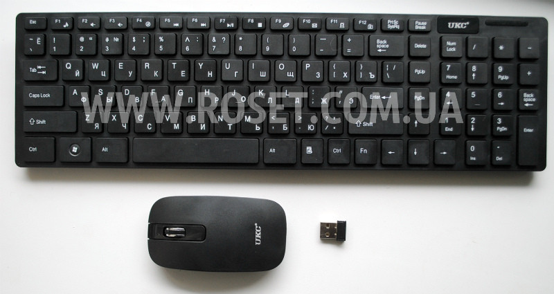 Бездротова ультратонка клавіатура та миша - UKC Wireless Keyboard&Mouse 2.4 G з чохлом для клавіатури