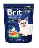 Сухой корм Брит Brit Premium by Nature Cat Sterilized Salmon с лососем для стерилизованных кошек, 300 г