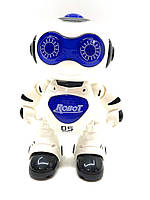 Робот на радиоуправлении Dance Robot танцует мелодии подсветка Бело-Синий (606-1)