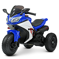 Электромотоцикл трицикл детский с резиновыми калесами M 4840 EL, Синий