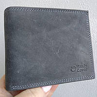 БРАК! УЦЕНКА! Мужское кожаное портмоне Handycover N992-CHM темно-серое без застежки
