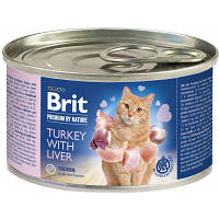 Паштет для кошек Brit Premium by Nature Cat с индейкой и печенью 200 г 8595602545063 YTR