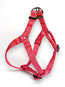 Шлея для собак брезентова кольорова. Шлейка регульована брезентова  для собак  20 мм, шия 40 - 54 см, груди 43 - 62 см, Червоний