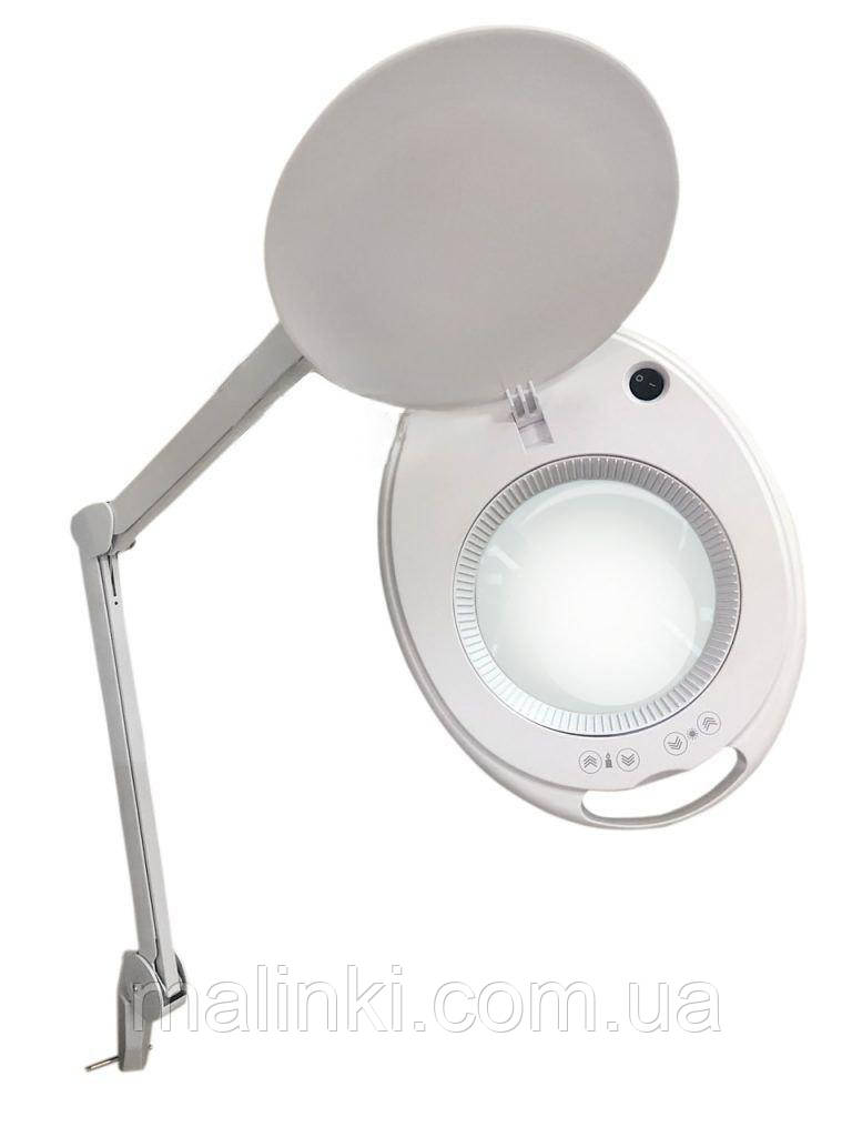 Збільшувальна лампа-лупа CQ-6027К LED - 3 діоптрії 1-12W з двома регулюваннями яскравості холодне/тепле світло