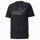 Футболка спортивна чоловіча Puma Essentials Elevated 849883 01 (чорна, бавовна 100%, повсякденна, бренд пума)