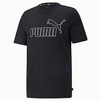 Футболка спортивная мужская Puma Essentials Elevated 849883 01 (черная, хлопок 100%, повседневная, бренд пума)