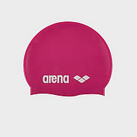 Шапка для плавання Arena CLASSIC SILICONE фуксія, білий Уні OSFM original Акція Знижка