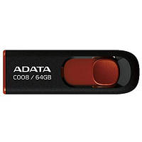 USB флеш накопитель ADATA 64GB C008 Black+Red USB 2.0 AC008-64G-RKD YTR