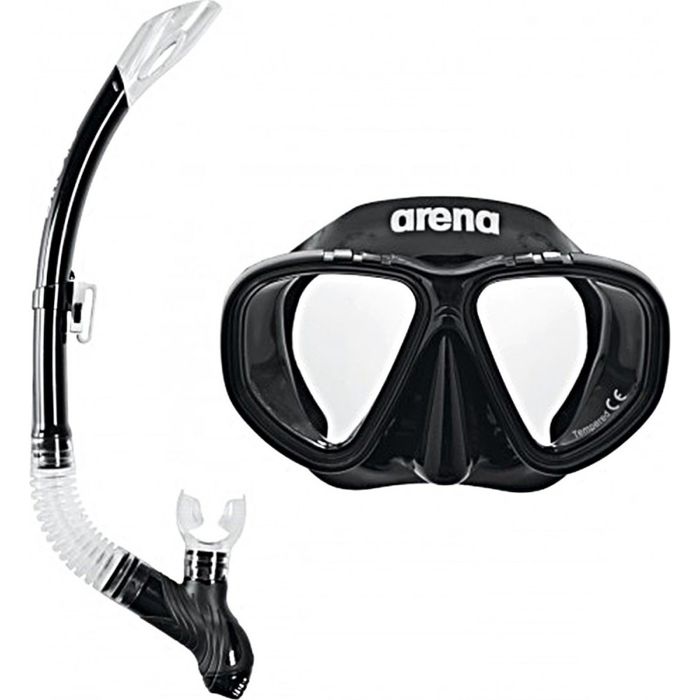 Набір маска і трубка Arena PREMIUM SNORKELING SET JR чорний Діт OSFM original Акція Знижка