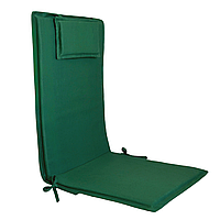 Матрасы для шезлонгов лежаков 150х50х4 зеленого цвета с подголовником