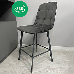 Напівбарні стільці з оббивкою під замовлення Hiko велюр тканина екошкіра поворотні з металевими ніжками