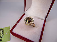Золотое женское кольцо с бриллиантами. Размер 16,4