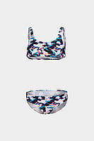 Купальник для дівчат Arena TIE AND DYE BIKINI TOP білий, синій, мультиколор Діт 116см original Акція Знижка
