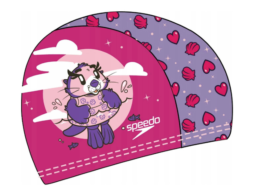 Шапка для плавання Speedo PRINTED POLYESTER CAP IU рожевий, фіолетовий Діт OSFM Акція, знижка