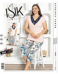 Піжама жіноча БАТАЛ капрі і футболка ВІСКОЗА ТУРЦІЯ