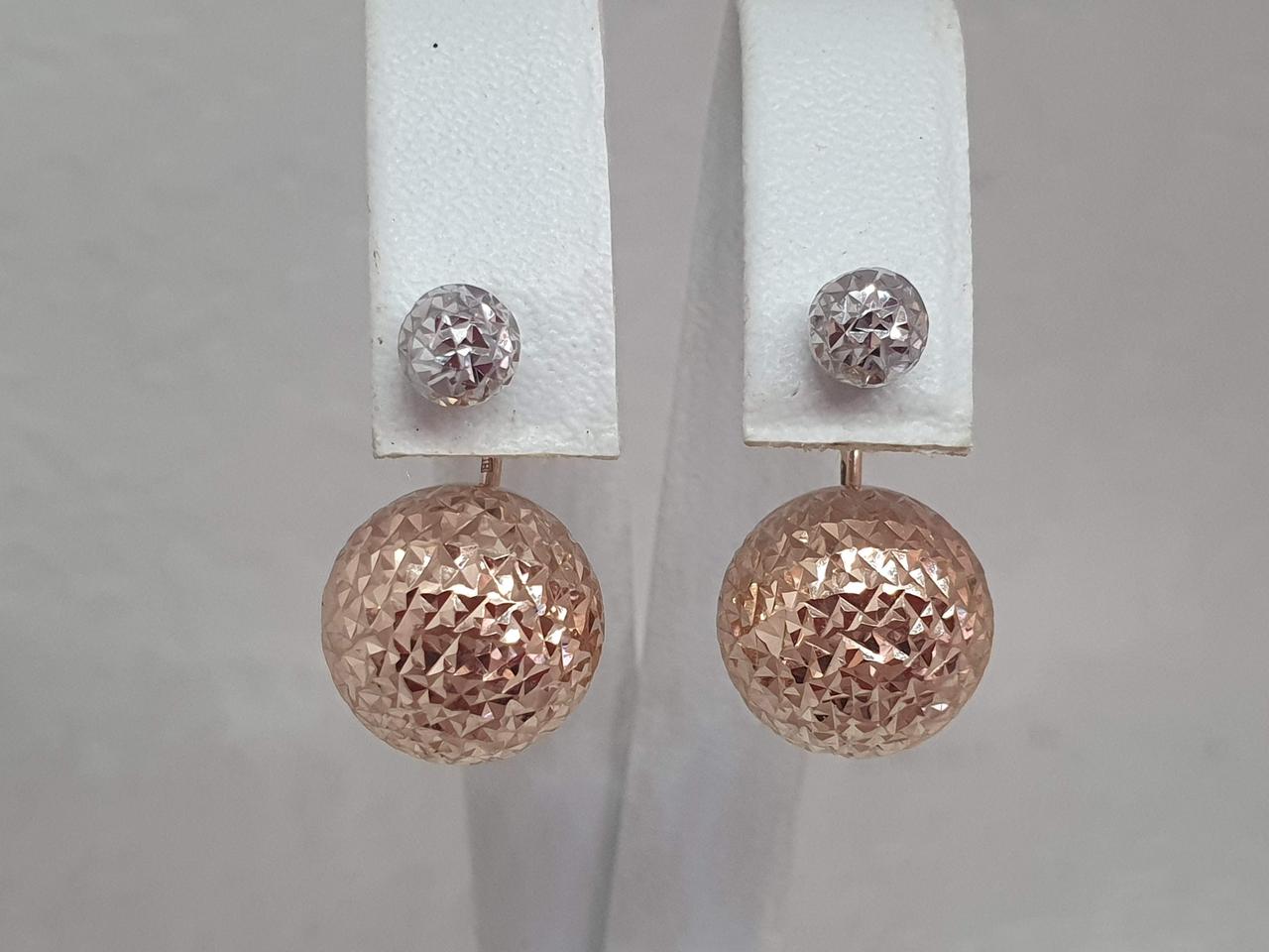 Золоті сережки з алмазною гранню. 220336_12_А_КБ