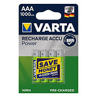 Аккумуляторные батарейки AAA VARTA ACCU AAA 1000mAh BLI 4 шт N TE, код: 8365226