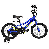 Велосипед двухколесный детский Profi (колёса 16", стальная рама, доп. колёса, сборка 75%) MB 1608-2 Синий