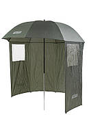 Mivardi Umbrella Easy Nylon + side cover Складной карповый зонт + боковая шторка 2.2м M-AUSE220