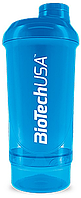 BioTech USA Wave Compact shaker 500 ml + 150 ml, Блакитний, Блакитний DS