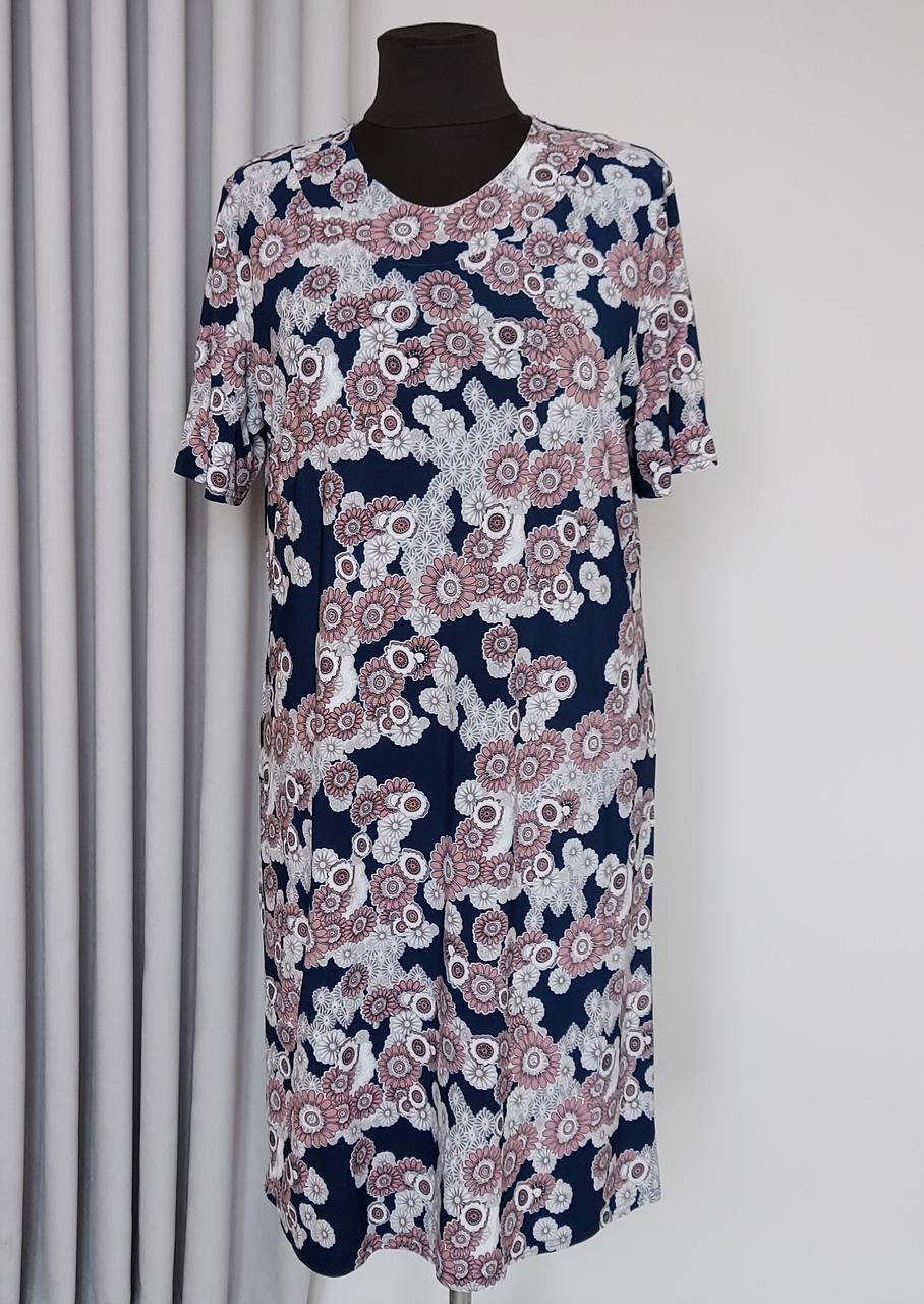 Жіноче літне плаття з короткими рукавами з тонкої тканини масло (з 52 по 66 р)