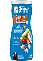 Снеки из воздушных злаков Gerber Grain&Grow Puffs Snack клубника-яблоко от 8 месяцев, 42 г