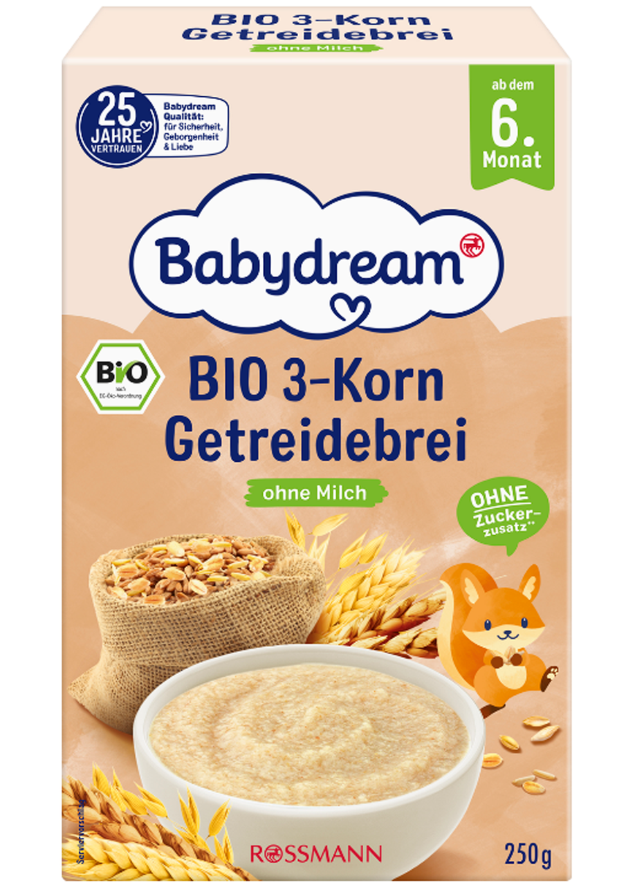 Органическая каша Babydream из трех злаков для детей с 6 месяцев, 250 г - фото 1 - id-p2171278911