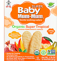 Вафли для мягкого прорезывания зубов Baby Mum-Mum тропические фрукты, 24 шт