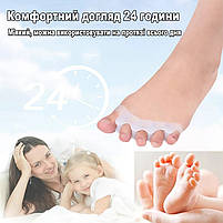 Коректор пальців стопи дитячий. Силіконовий міжпальцевий коректор розділювач пальців для дітей білий 1 пара, фото 9