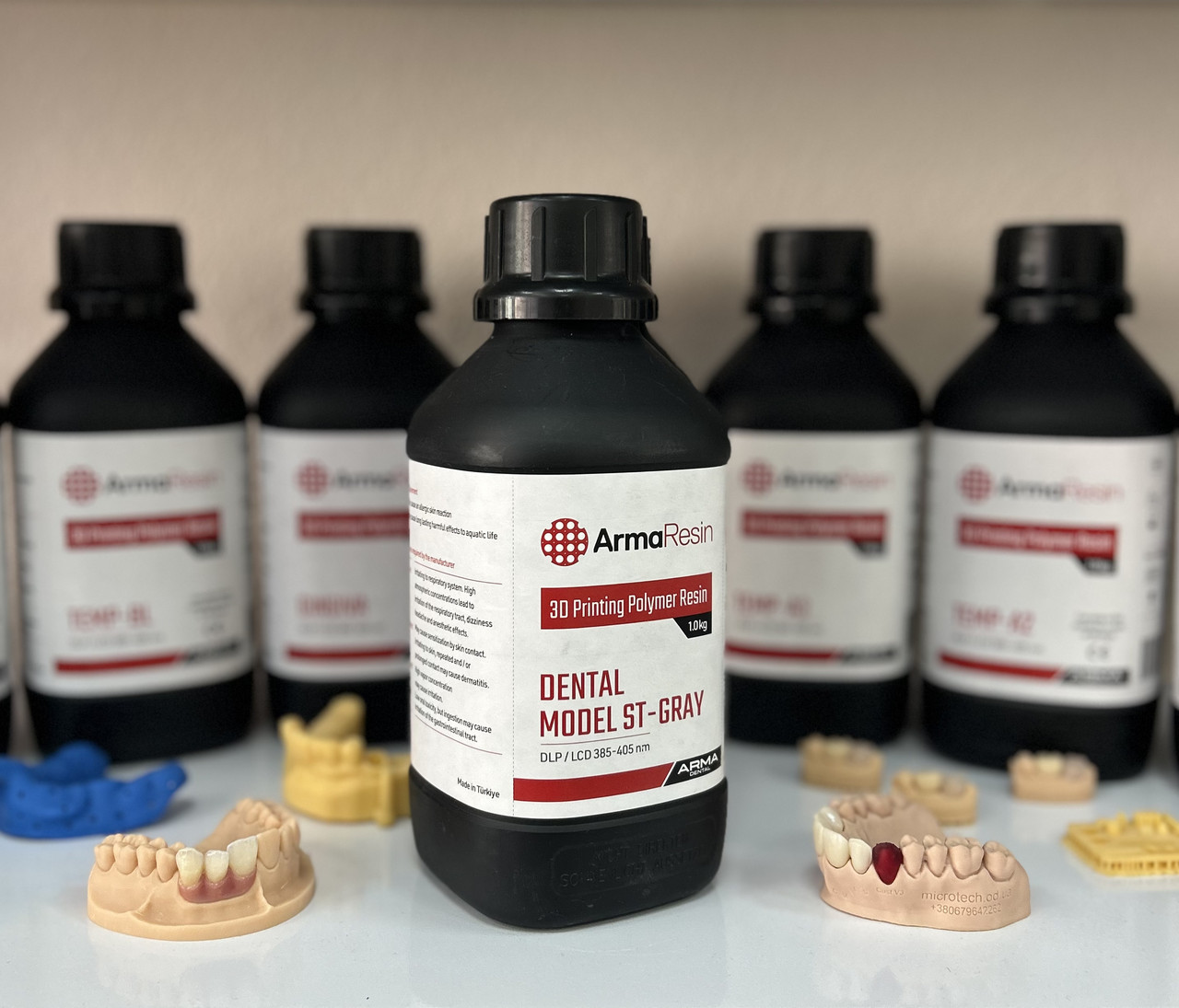 MODEL ST Gray (МОДЕЛ СТ Грей), СІРА фотополімерна смола для 3D друку стоматологічних моделей. ArmaResin (Арма Резін), фото 1