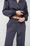 Жіночий спортивний костюм кофта на блискавці та штани палацо, фото 7