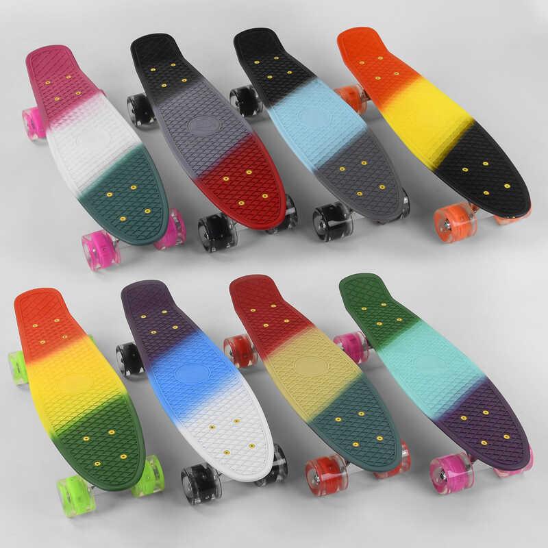 Дитячий скейт Пенні борд Best Board зі світлом, мікс видів, 8 кольорів, C40309