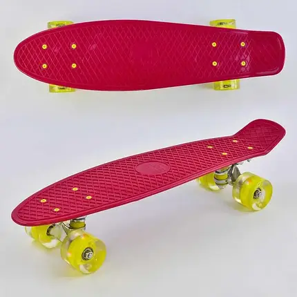 Скейт Пенні борд Best Board, червоний, дошка 55 см, колеса PU зі світлом, 220, фото 2