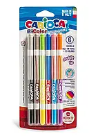 Фломастеры детские Carioca BI-COLOR двухцветные, 6шт/упак., 42269