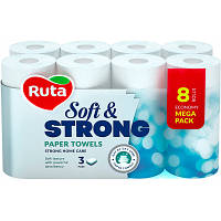 Бумажные полотенца Ruta Soft Strong 3 слоя 8 рулонов 4820202891079 YTR