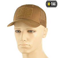 M-Tac бейсболка с липучкой и сеткой Flex рип-стоп Coyote Brown, тактическая кепка, военная кепка койот мужская