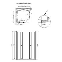 Душова кабіна Qtap Presto CRM1088SP5 80х80х185см без піддону матове скло розсувні двері, фото 3