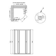 Душова кабіна Qtap Presto CRM1099AP5 90х90х185 см без піддону скло матове розсувні двері, фото 3
