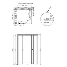 Душова кабіна Qtap Presto CRM1099SP5 90х90х185 см без піддону скло матове розсувні двері, фото 3