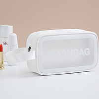 Косметичка WASHBAG напівпрозора з ручкою 22*12*8 см, Білий