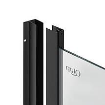 Душова кабіна Qtap Taurus BLA1099AC6 90х90х190 см без піддону чорна скло Clear 6 мм покриття CalcLess, фото 4