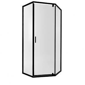 Душова кабіна Qtap Scorpio BLA10995-AC6 90х90х200 см без піддону чорна багатогранна скло прозоре