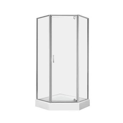 Набір Qtap Душова кабіна Leo CRM10995-AC6 Clear 90х90х202 см + низький піддон Diamond 309912 із сифоном, фото 1
